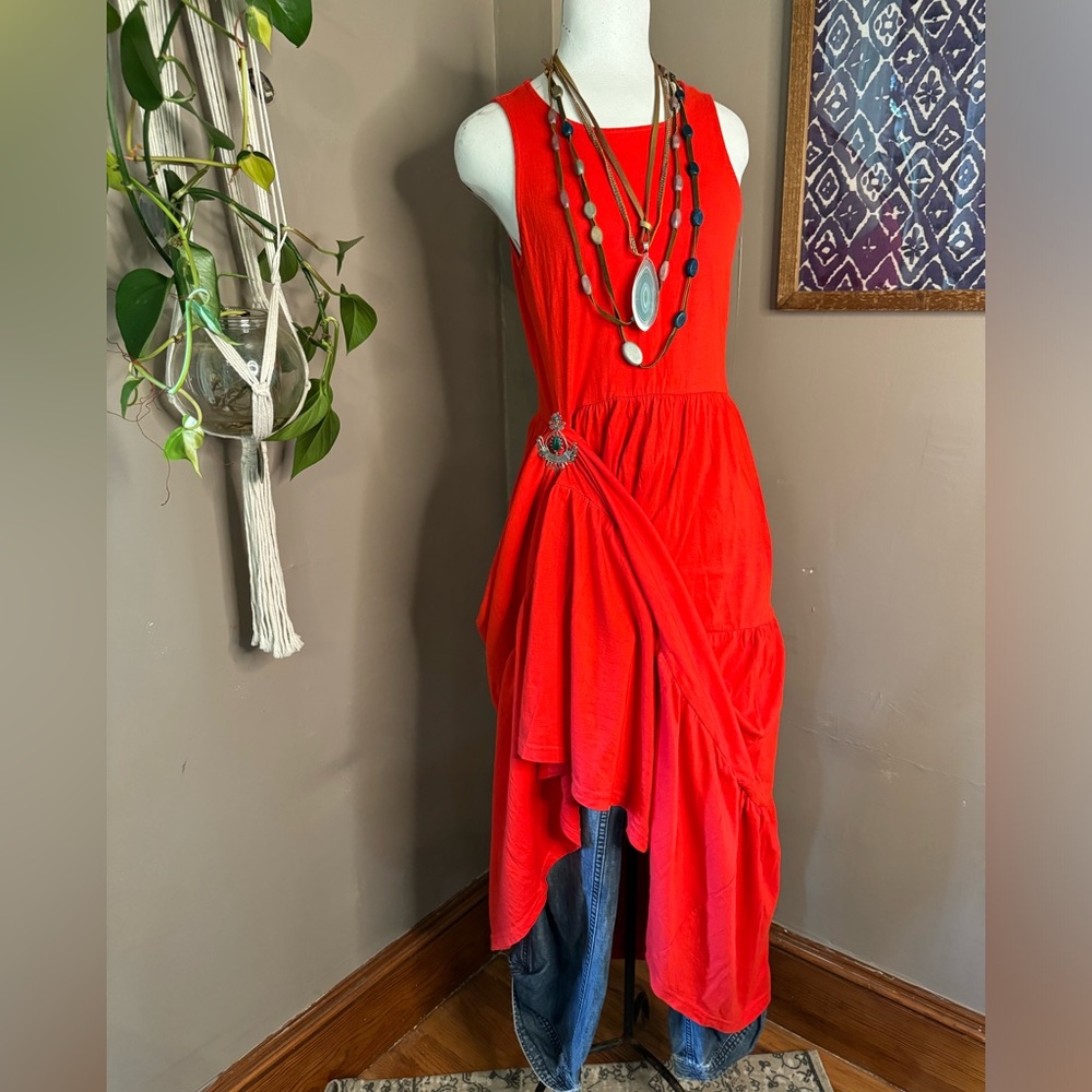 Red Layered sleeveless Dress‎ Sz XXS